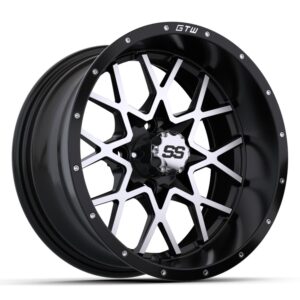 14" GTW Vortex Matte Black and Machined Wheel